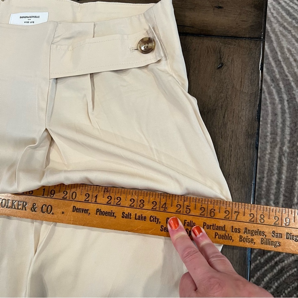 Banana Republic Cream Tencel™ Pleated Pant Wide Leg Relaxed Fit size 18 #L21 - Picture 13 of 16
